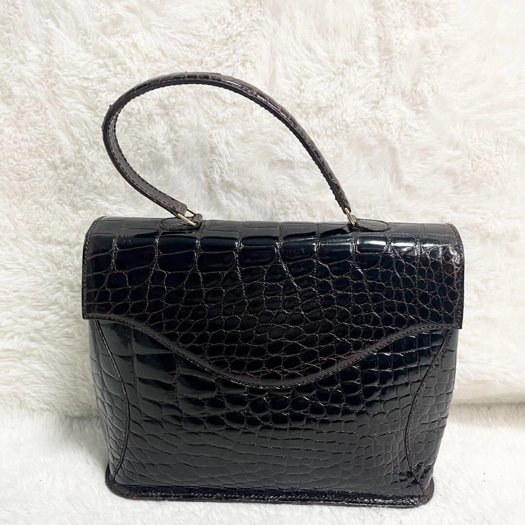 Sac à main vintage Christian Dior cuir marron foncé AB