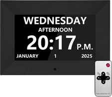 Digtal Clock With Day And Date For Seniors Large Lcd Time Display Auto Dimmable