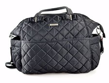 Women's STORKSAK 'Bobby' Black Quilted Nylon Diaper Bag