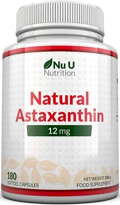 NU U NUTRITION Astaxanthin 12 mg hochdosiert 6-Monats-Versorgung 180 Softgel-Kapseln
