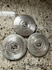(3) 6 1/2" machined aluminum wheel center caps 1990's Cadillac 02222401