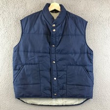 Vintage 1970’s Jc Penny Blue Puffer Work Wear Vest Size M