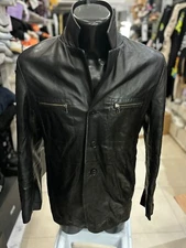 Vipa Leather Jacket Used Men Size 50 Black LLD339
