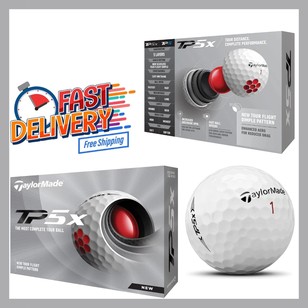 TaylorMade 2021 TP5X Golf Balls 12 Pack White NEW Free Shipping