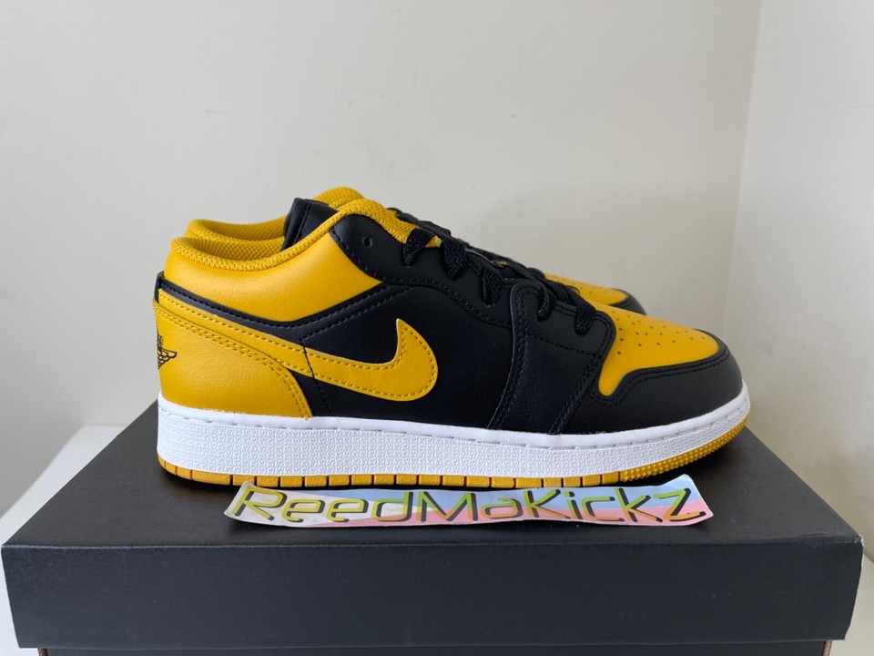 Nike Air Jordan 1 Low GS Black Yellow Ochre Grade School Youth 5Y 553560 072 eBay