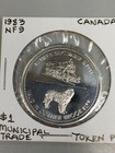 1983 Cornerbrook Newfoundland $1 Dog dollar token Proof like Nf9
