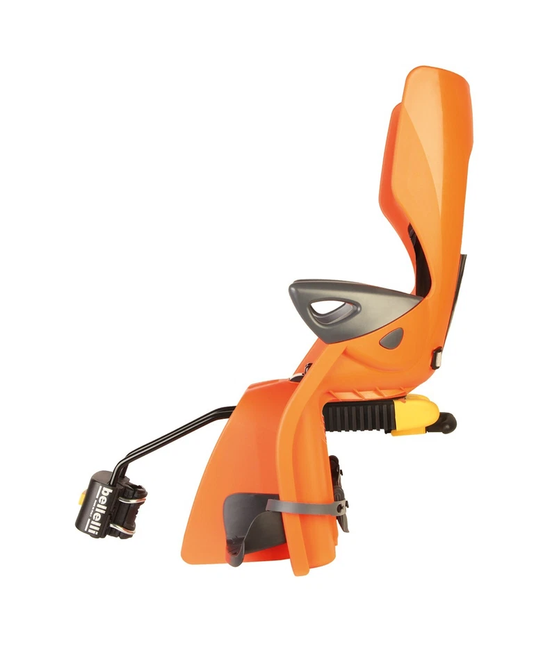 Seggiolino bici posteriore Bellelli Summer Dark Orang attacco telaio reclinabile - Immagine 3 di 4