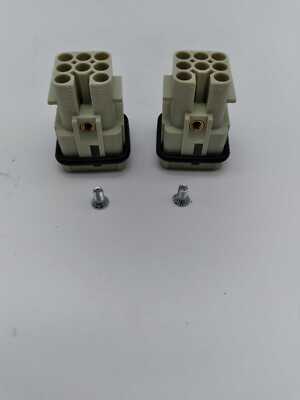 NEW Harting HAN7D-M 8-Socket Connector 10AMP 250VAC Lot of 2