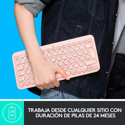 Teclado Bluetooth Logitech K380 para Mac Rosa en español (ñ) - Imagen 6 de 9