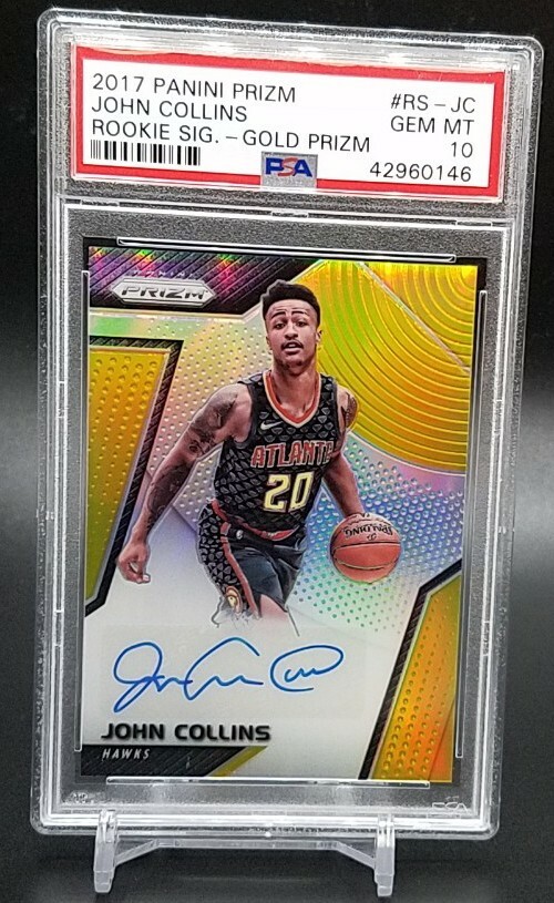 2017-18 Panini Prizm John Collins /10 GOLD PSA10 Rookie Signatures AUTO RC Gem