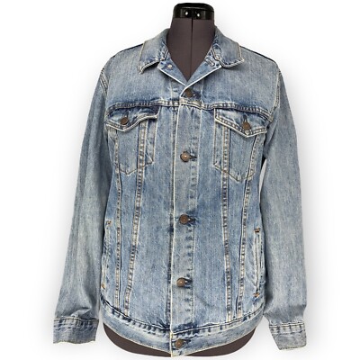 Levi's Blue Jean Denim Button Up Trucker Jacket Size Large For Men 72334-0146