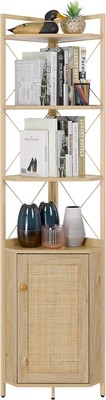 Finnhomy with Cabinet Corner Shelf, 71-Inch Multi-Purpose Corner Cabinet Natural