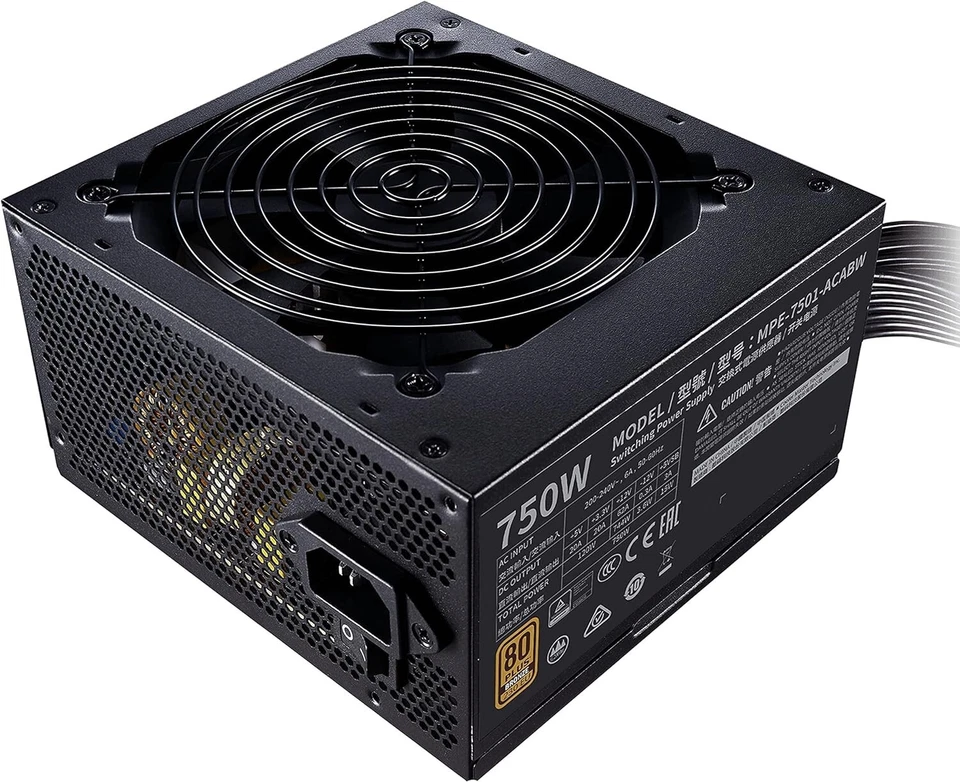 Cooler Master MWE 750W Bronze V2 PSU ATX PC Gaming 80+ Bronze Ventola HDB 120mm - Immagine 4 di 4