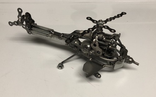Hand made Metal helicopter WELDED out of Scrap Free Shipping - Picture 2 of 3