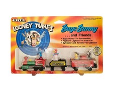 Image of VINTAGE ERTL LOONEY TUNES BUGS BUNNY & FRIENDS TRAIN LOCOMOTIVE COAL CAR CABOOSE