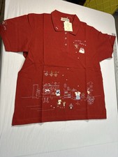 Vintage Cuse Berry Embroidered Polo Shirt Women?s Size M Red Cotton Japan NWT