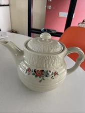 Vintage Drip-O-Lator Floral Ceramic Coffee Tea Pot Enterprise Aluminum Flaw