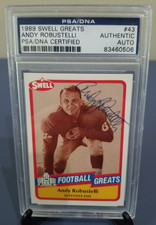 1989 Andy Robustelli AUTOGRAPH SIGNED card SWELL FOOTBALL GREATS #43 HOF PSA DNA