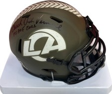 Los Angeles Rams Dick Vermeil Signed Salute To Service 1 Mini Helmet JSA Cert