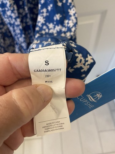 Cupshe Kleid blau geblümt Größe S (neu mit Etikett) - Bild 3 von 5