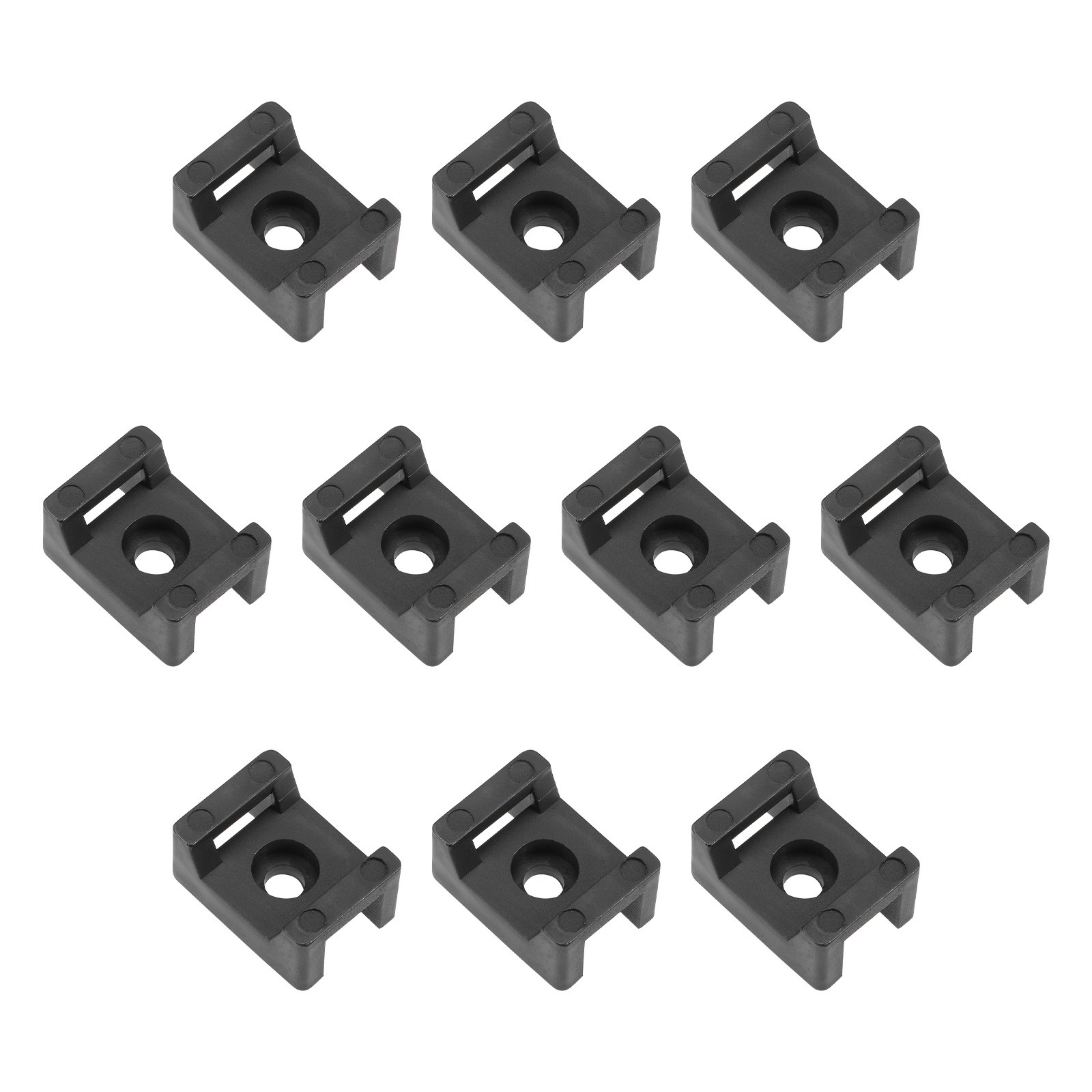 Cable Tie Base Saddle Wire Holder Organizer-0.18-inch / Black / 100Pcs