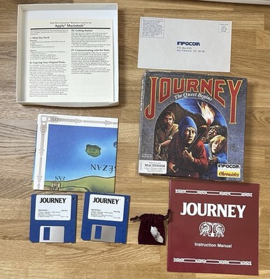 Journey The Quest Begins Infocom Macintosh Big Box Complete w/ Map Disks Crystal
