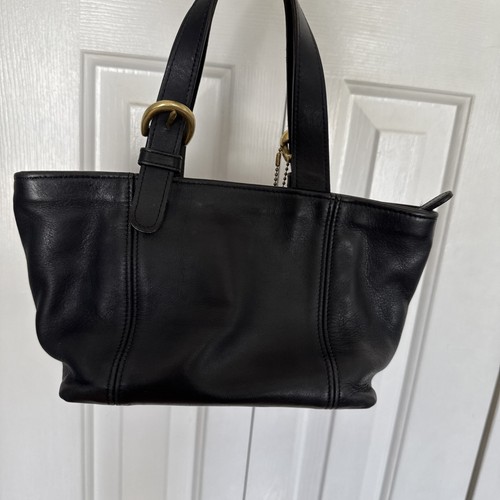 Coach schwarze kleine Mini Waverly Leder Tragetasche Handtasche Tasche Vintage # 4101 - Bild 2 von 11