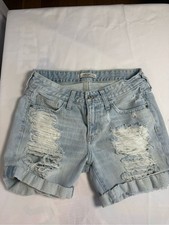 Abercrombie Fitch Light Blue Distressed Denim Shorts