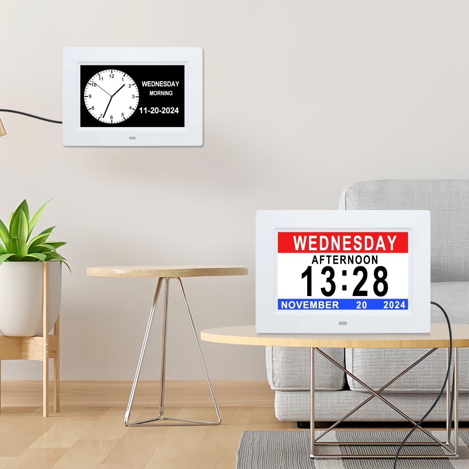 Johnziny 7 Inch Digital Clock with Day and Date for Elderly Large Display for...