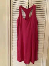 90 Degree By Reflex Airlux Courtside Utility Dress Built-in Bra Sz M Pink Tennis