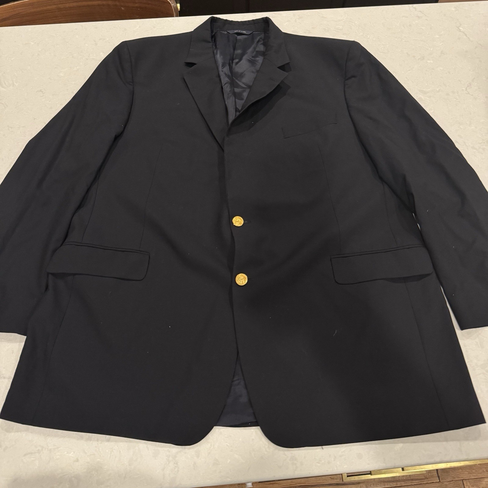 Brooks Brothers Blazer Mens 48 Long Navy Wool Brooksease Loro Piana Gold Buttons