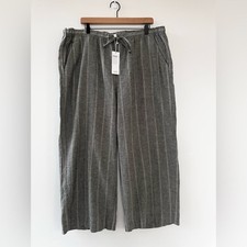 NEW Eileen Fisher Organic Hemp Cotton Wide Leg Crop Pants Lightweight Breathable