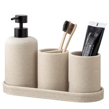 Bathroom Set, 4 PCS Modern Bathroom Accessory Set with 15.2 OZ Soap Dispenser...