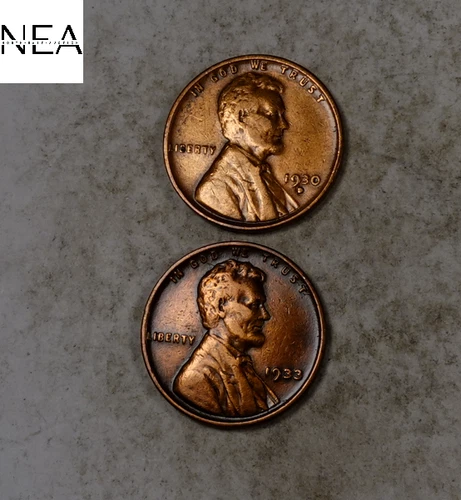 1930-D+1933 Lincoln Wheat Penny Set/Lot ~ XF/AU ~ ZWL97