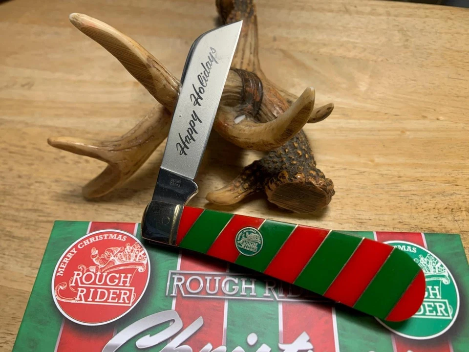 Cuchillo Rough Rider Edición 30 Aniversario Feliz Navidad Medio Halcón 4" RR2689 Foto 3 de 4