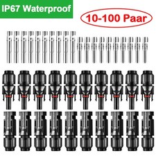 10-100 Paar MC4 Solarstecker Buchse + Stecker Kupplung Kabel Verbinder 2,5-6 mm²