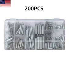 200 Set Assorted Coil Spring Small Metal Steel Expansion Compressed Springs US