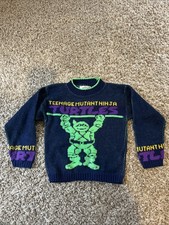 RARE Vintage 90s Teenage Mutant Ninja Turtles Knitted Sweater Mickey  s Clan KIDS