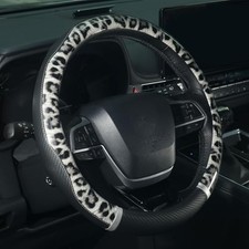 Leopard Print Steering Wheel Cover For Women Standard Size14.5-15 Black Leopard Print Steering Wheel Cover For Women Standard Size14.5-15 Black