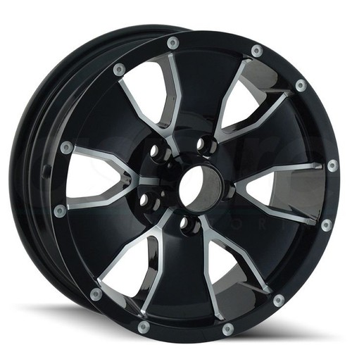 14x6 Black Machined Wheels Trailer Wheels 14 5x114.3 0 (Set of 4) 83.82