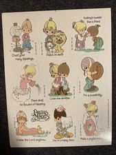 Vintage PRECIOUS MOMENTS Sticker Sheet Scrapbook Planner Craft Stickers