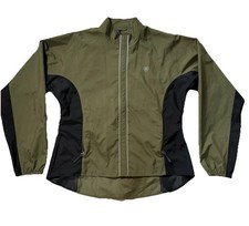Ariat Women's Reflective Windbreaker Jacket Lightweight Zip Green/Black Sz Med