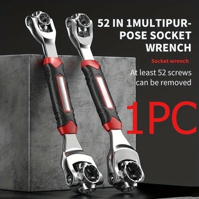 Socket Wrench 52-In-1 Adjustable CR-V-Steel Durable Multi-function Socket Wrench