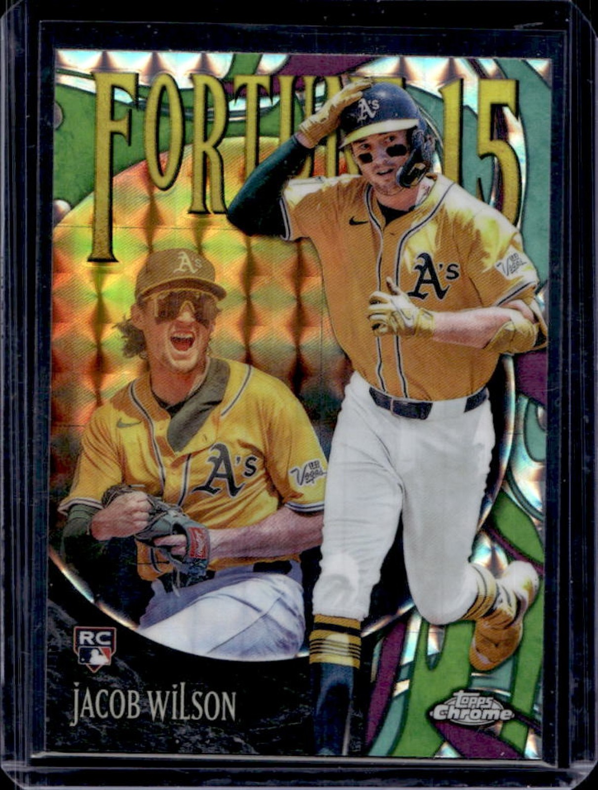2025 Topps Chrome Update Jacob Wilson Fortune 15 RC Geometric Refractor #F15-18
