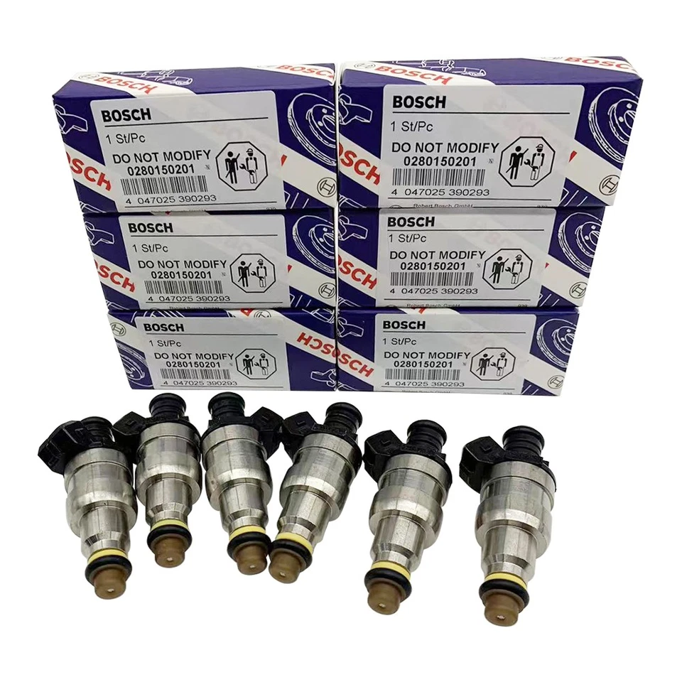6x OEM Best Upgrade Fuel Injectors For 83-86 BMW 533i 535i 3.2L 3.5L #0280150201 - Image 3 of 4