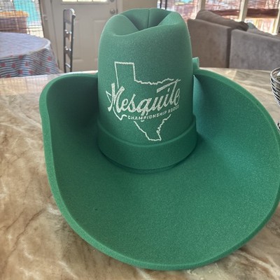 Mesquite Championship Rodeo Oversized Green Foam Cowboy Hat Texas Novelty