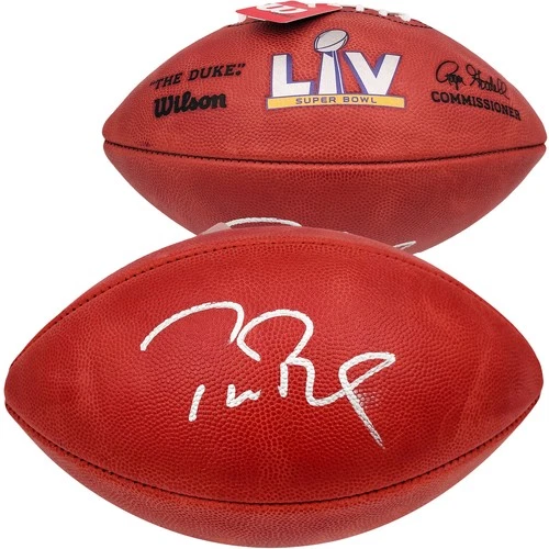 Tom Brady Signed Official NFL Leather Super Bowl LV Logo Football Fanatics Holo