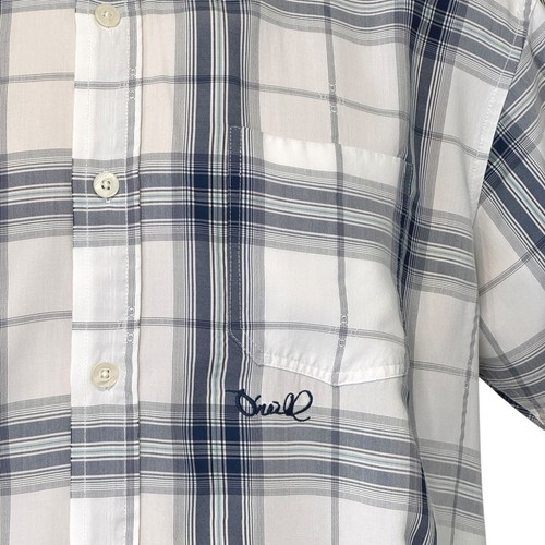 ONeill Mens Size Large Plaid Short Sleeve Button Up Shirt White Blue Casual - Picture 4 of 12