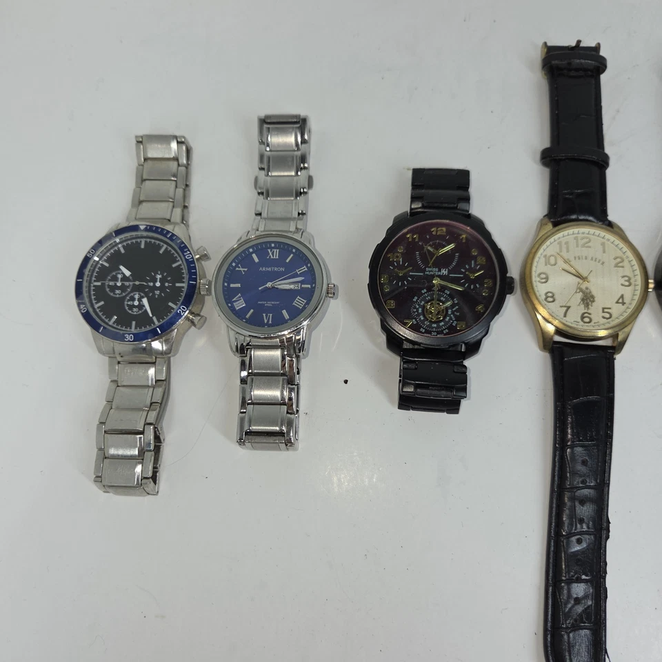 Vtg Watch Lot of 5 Mens Rocawear Time Piece Silver Black Leather Wrist Watches - Image 4 of 4