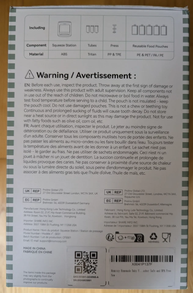 Estación de compresión Momcozy - Fabricante casero de alimentos para bebés (almacenamiento de alimentos puros) *NUEVO* Foto 3 de 3